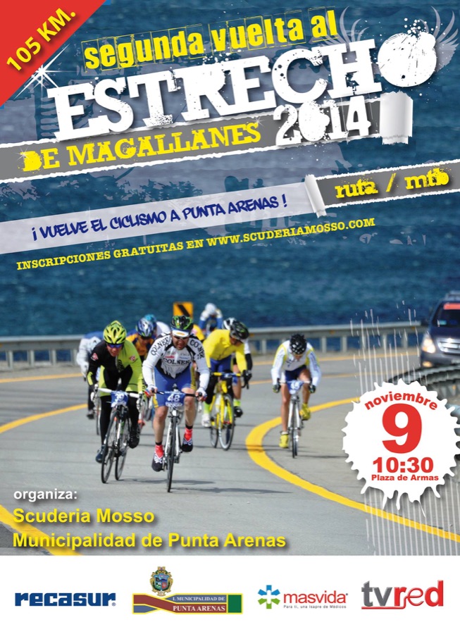 Afiche de la segunda Vuelta al Estrecho, 9 de noviembre de 2014