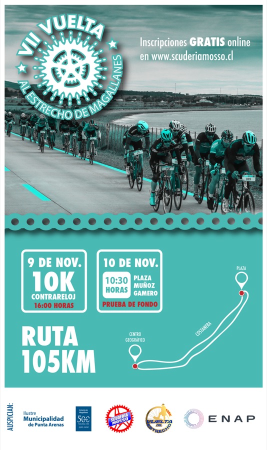 Afiche de la séptima Vuelta al Estrecho, 2019